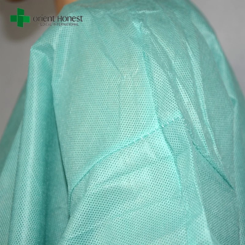 hospital use nonwoven lab coat, High Quality Medical green Lab Coat，non woven lab coat manufacturer in China