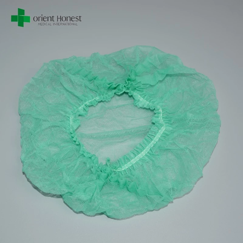 light green surgical cap elastic,pp bouffant doctor cap,non-woven surgical hat manufacturer