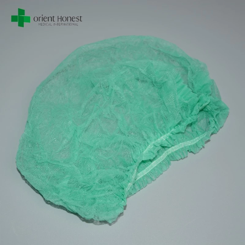 light green surgical cap elastic,pp bouffant doctor cap,non-woven surgical hat manufacturer