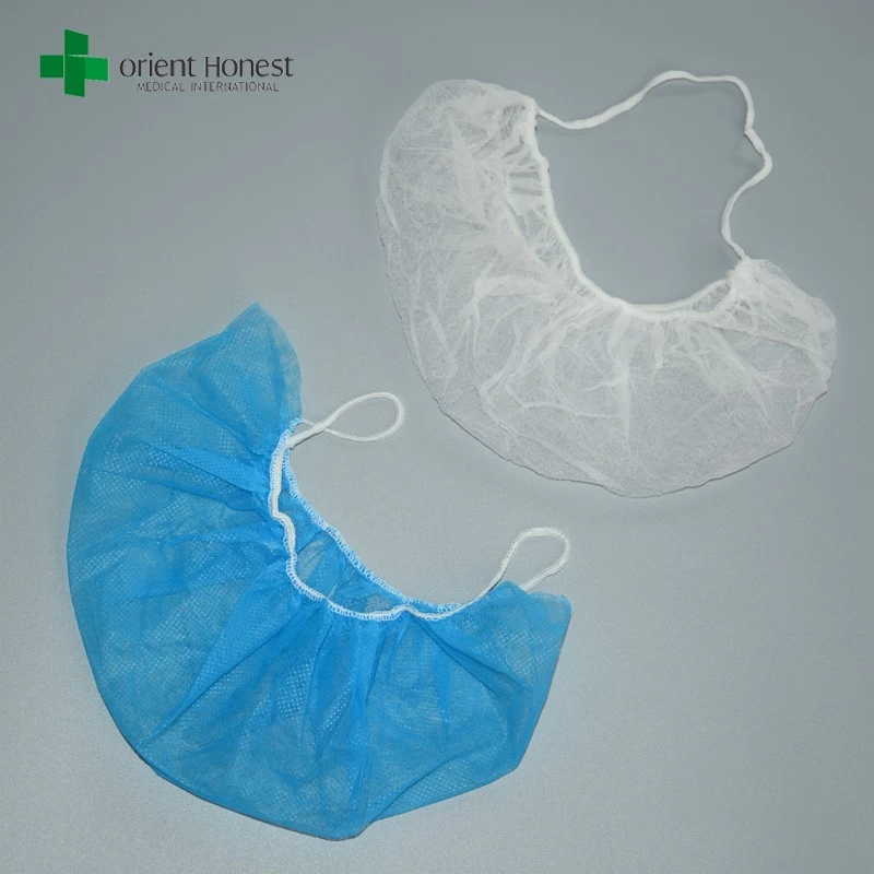 non woven disposable beard cover men's mouth cover with elastic blue and white
