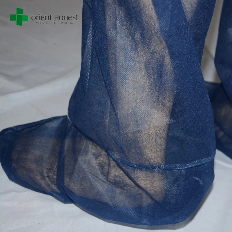 nonwoven coverall with boots cover,non-woven protective clothing, blue protective clothing coverall