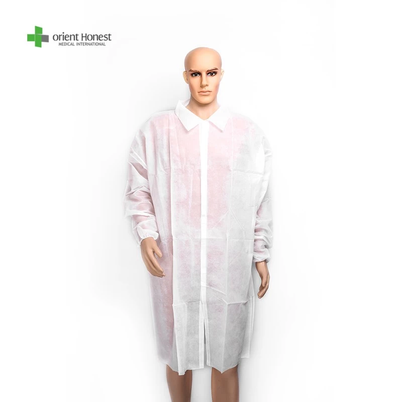 nonwoven lab coat with buttons