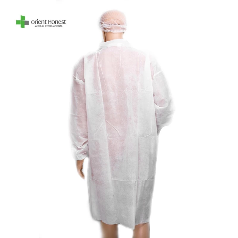 nonwoven lab coat with buttons