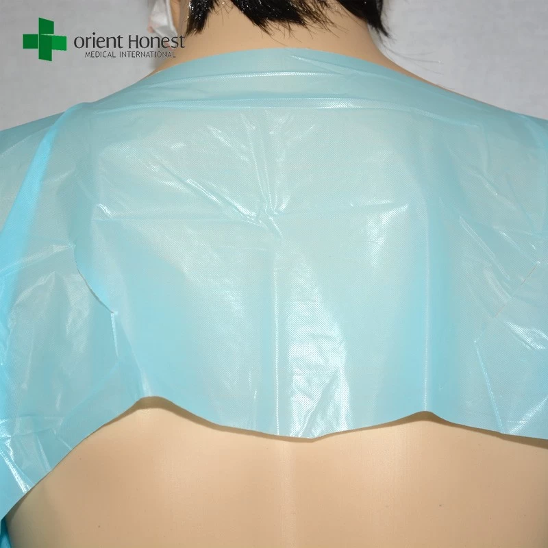 plastic blue CPE isolation gown manufacturer,CPE diposable plastic surgical gown,waterproof CPE isolation gowns