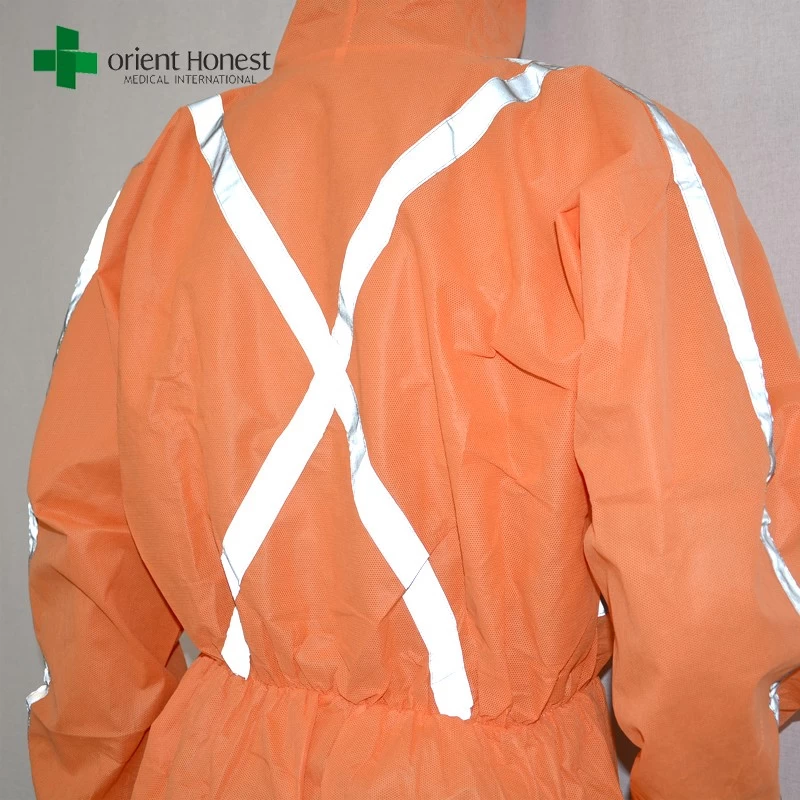 reflection strip coverall workwear uniform ,disposable anti-static coverall ,disposable virus protection coverall