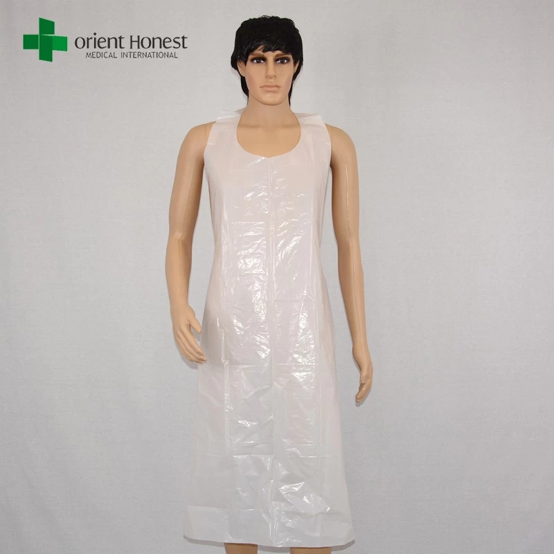 the best China Clear Plastic aprons ，white disposable plastic apron for kitchen use，plastic disposable aprons supplier