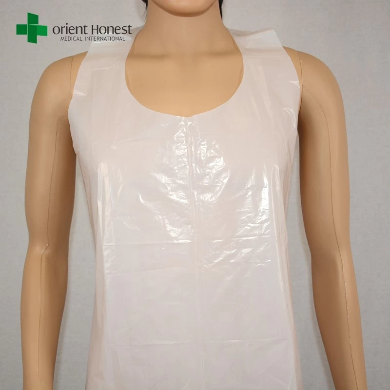 the best China Clear Plastic aprons ，white disposable plastic apron for kitchen use，plastic disposable aprons supplier