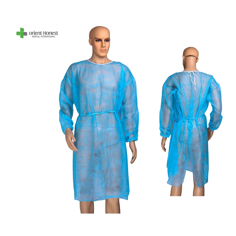 tie on the neck and waist disposable gown