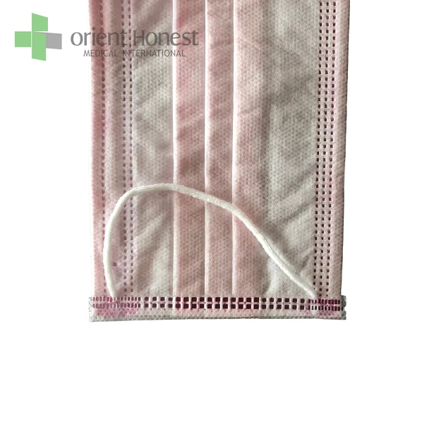 typeIIR pink color disposable earloop non woven face mask BFE> 99% high quality