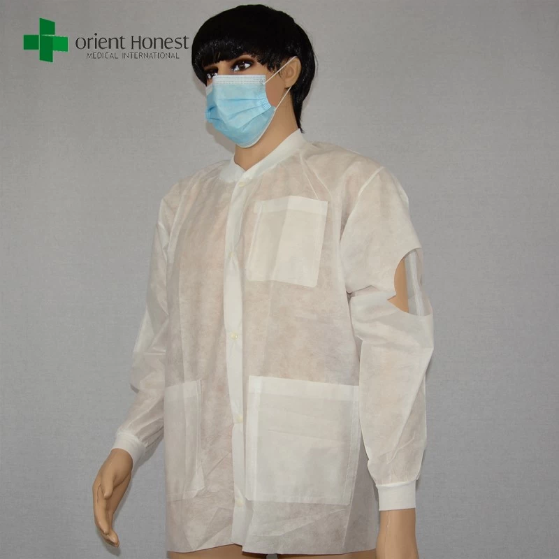 white blue OEM disposable nonwoven lab coat,cheap disposable lab coats for children,polypropylene lab coat wholesales