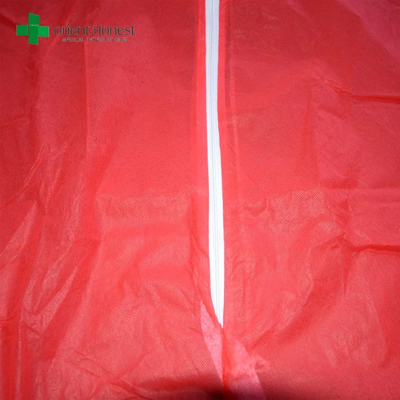 wholesaler safety red clothing overalls,disposable safety working uniform,polypropylene safety workwear supplier