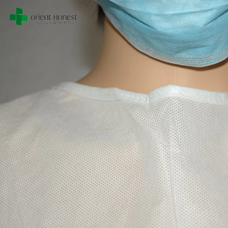 wholesales white nonwoven disposable gown ,standard size disposable nurse gown,PP nonwoven disposable gowns