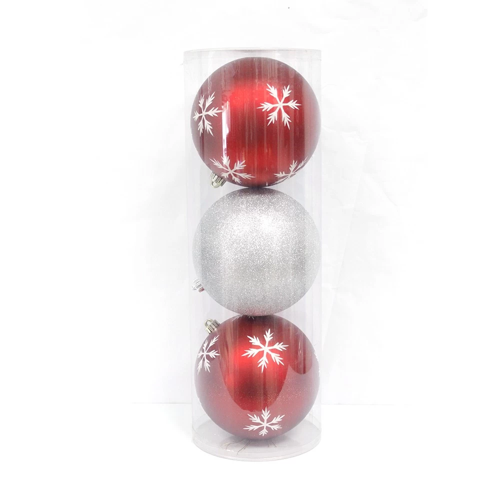 الصين 150mm Printed Xmas Decorative Plastic Ball الصانع