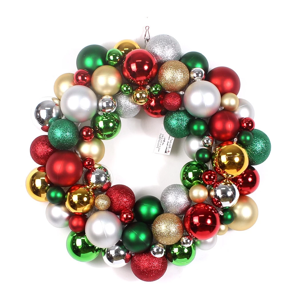 China 16" Plastic Illuminated Christmas Ornament Wreath manufacturer