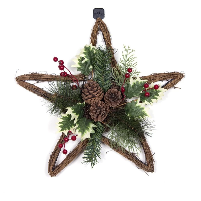 China 17" Star shaped christmas wreath manufacturer
