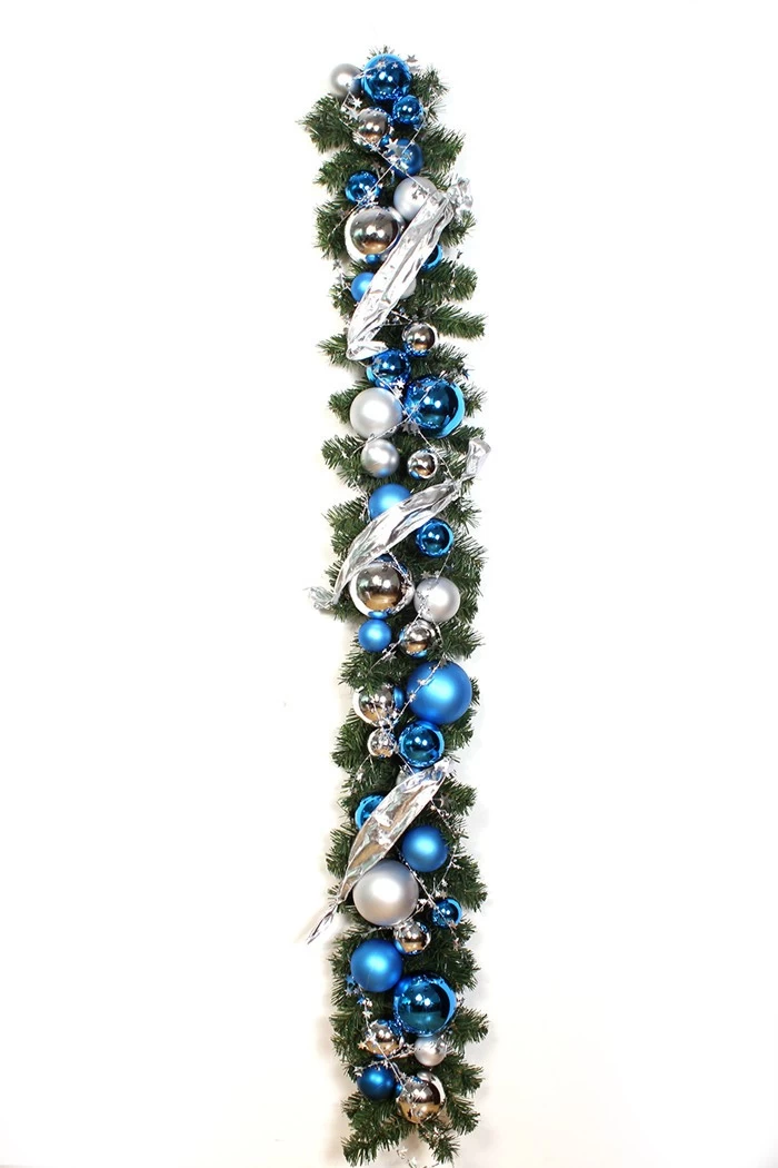 China 180cm blue christmas garland manufacturer