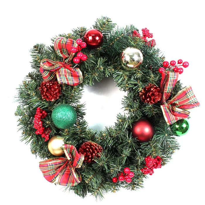 China 45cm Pine needle wreath for Christmas manufacturer