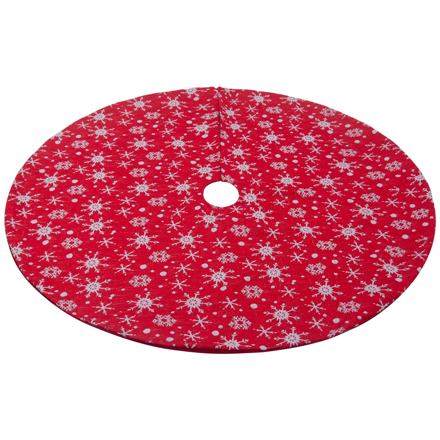 China Christmas decoration supplier 48 inch red DIY felt christmas tree skirt burlap manufacturer