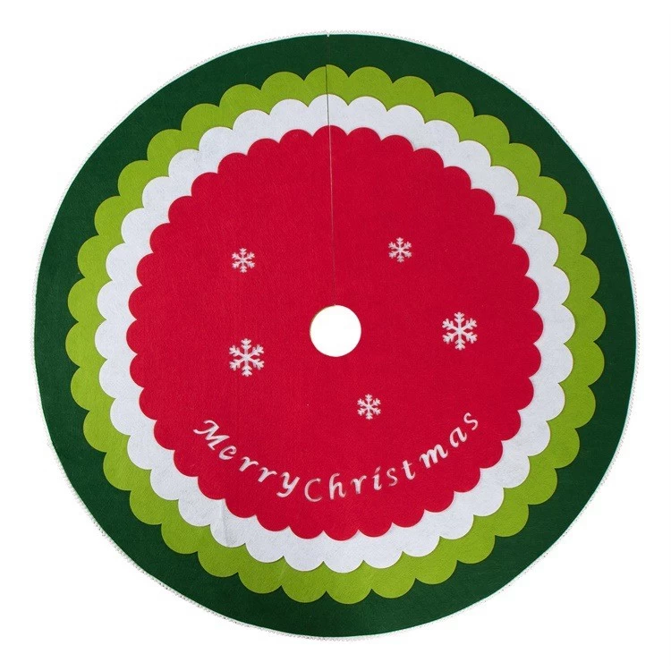الصين Christmas decoration supplier red 48 inch tree skirt merry christmas for Holiday Party Tree Mat الصانع