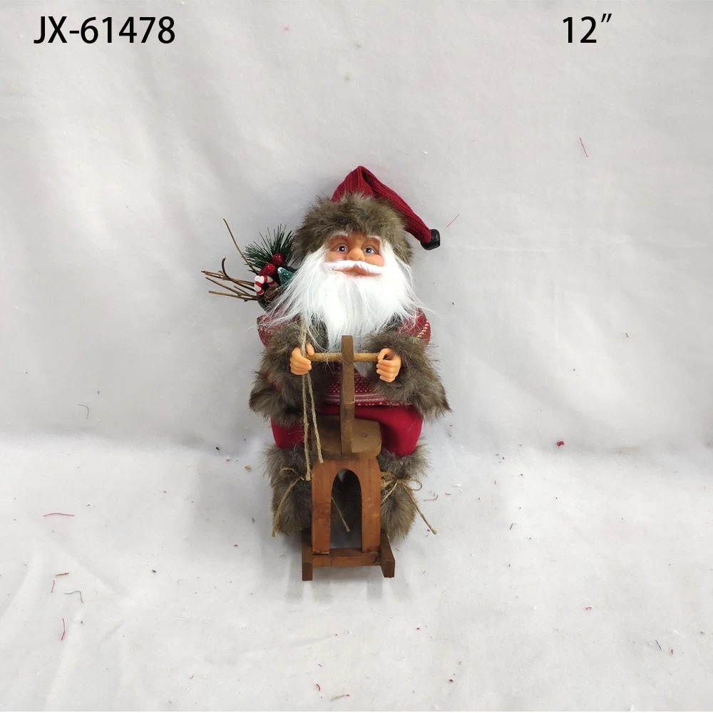 China Christmas gift ornaments tree hanging plush classical santa doll for home decor manufacturer