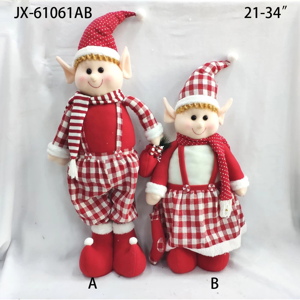 中国 Christmas gift ornaments tree hanging plush santa claus doll Christmas elf メーカー