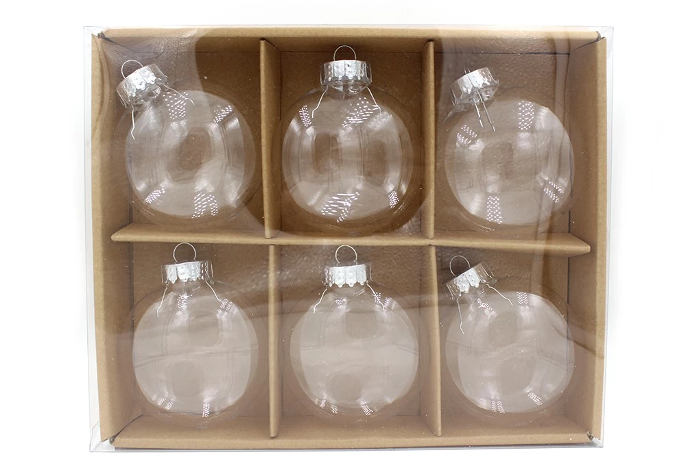 Cina Sfere di ornamento di Natale in plastica trasparente produttore