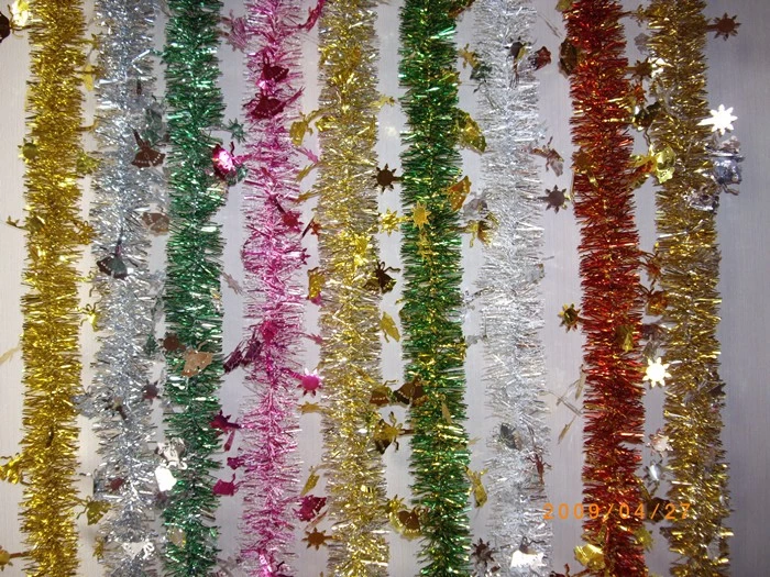 China Colorful Christmas Tinsel Garland manufacturer