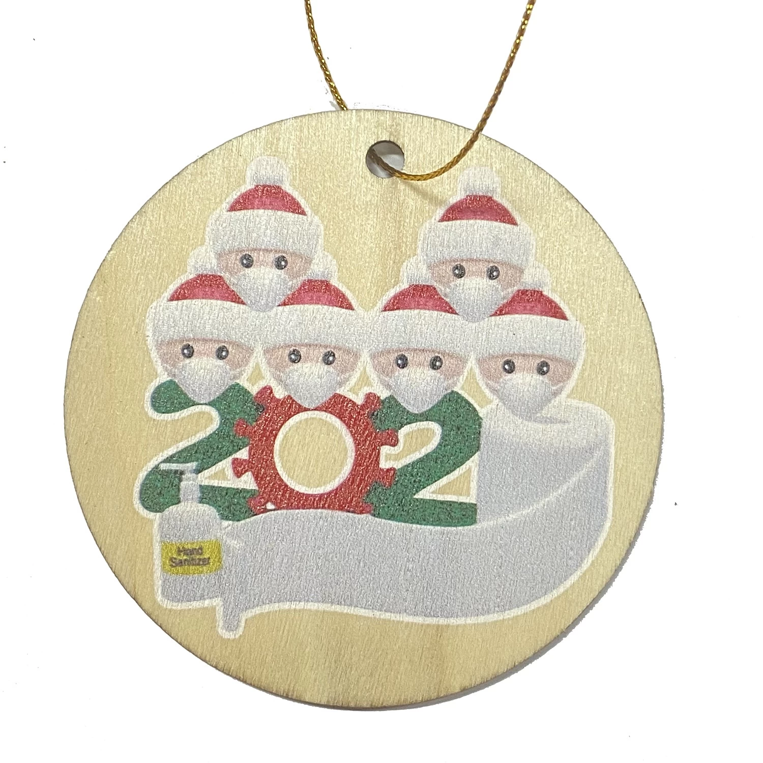 中国 DIY Personalized Family decoration gift Hanging christmas 2020 wooden Quarantine ornaments 制造商
