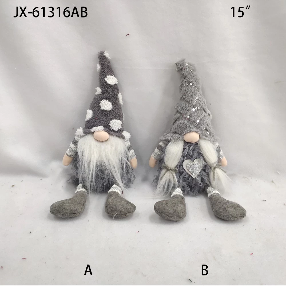 Cina Gray Santa Claus Plush Kids Toys Christmas Decoration faceless dolls produttore