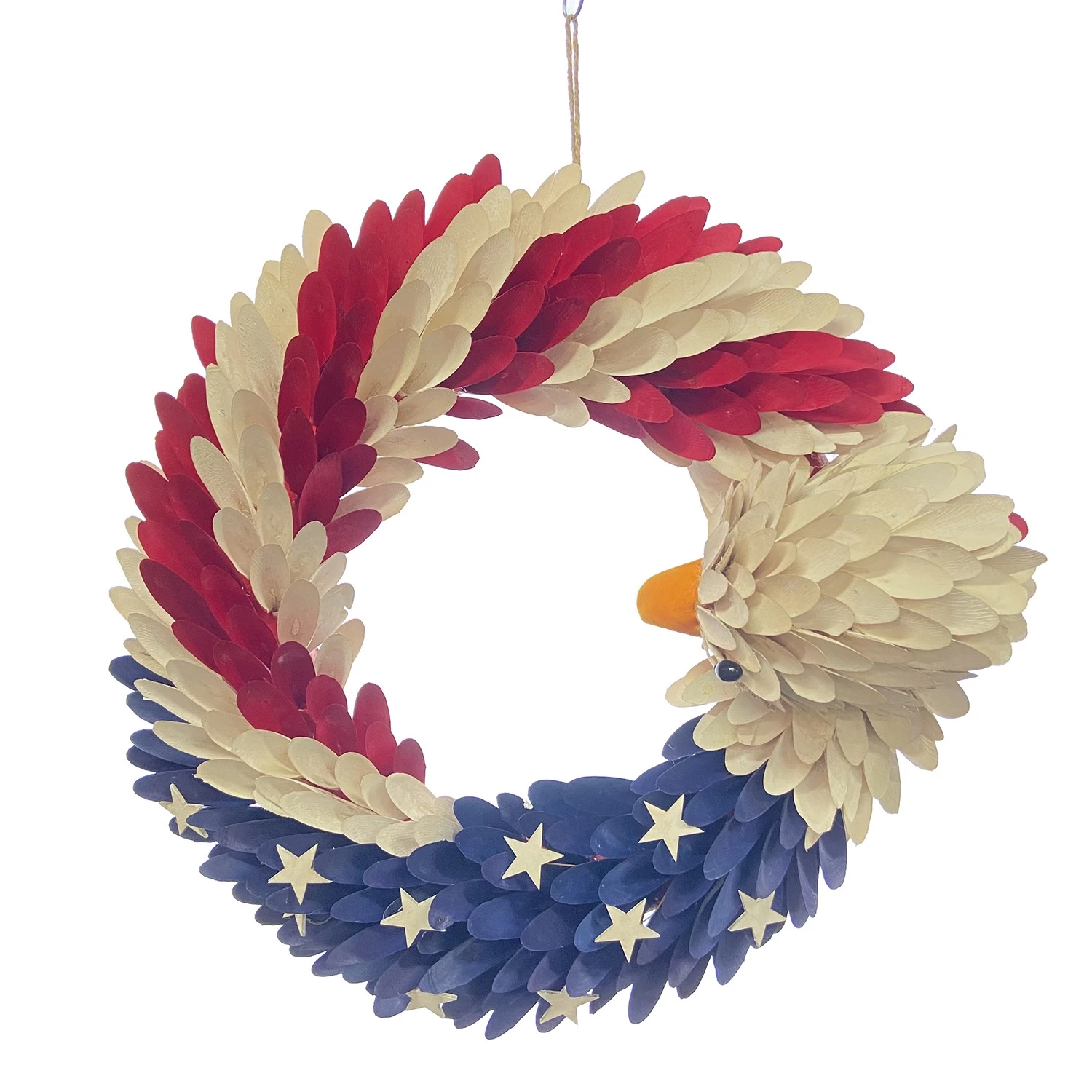 中国 Independence day USA July 4th Patriotic Handcrafted Hanging Flag american eagle wreath メーカー