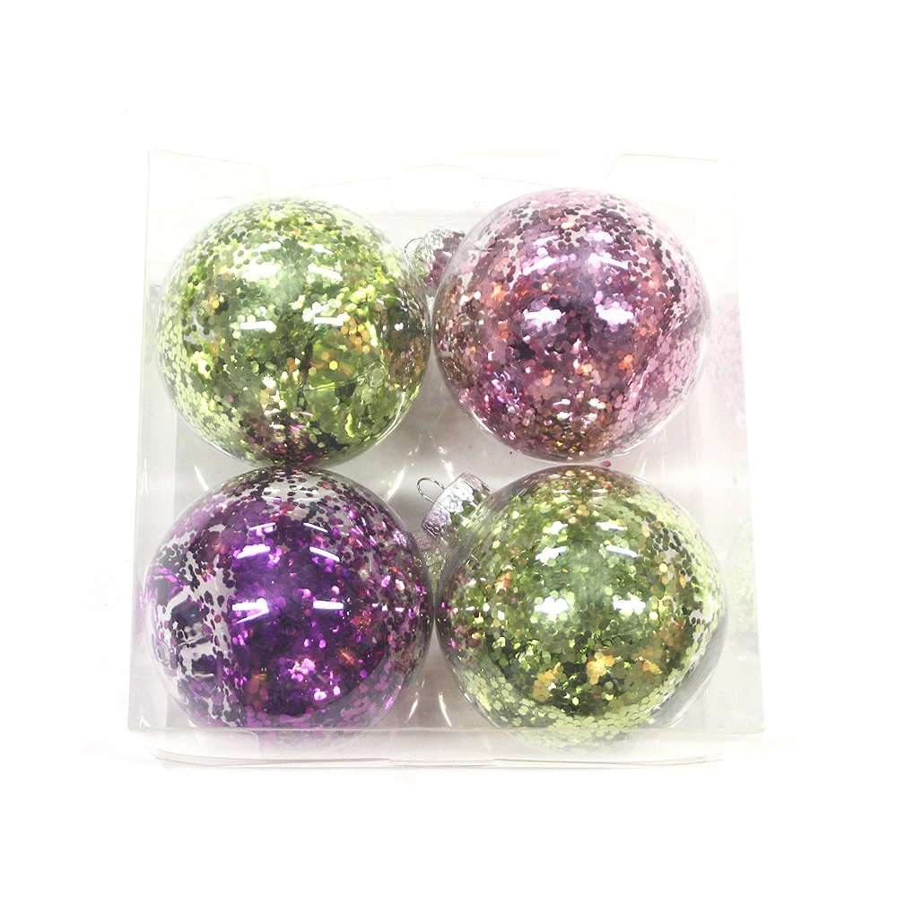 Китай Promotional plastic Christmas transparent ball with ornaments производителя