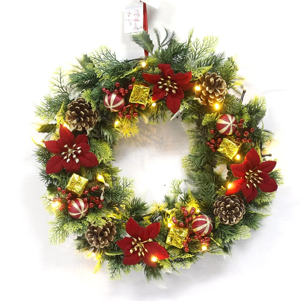 China Hot Selling Decorative Christmas Wreath With Ornaments fabricante