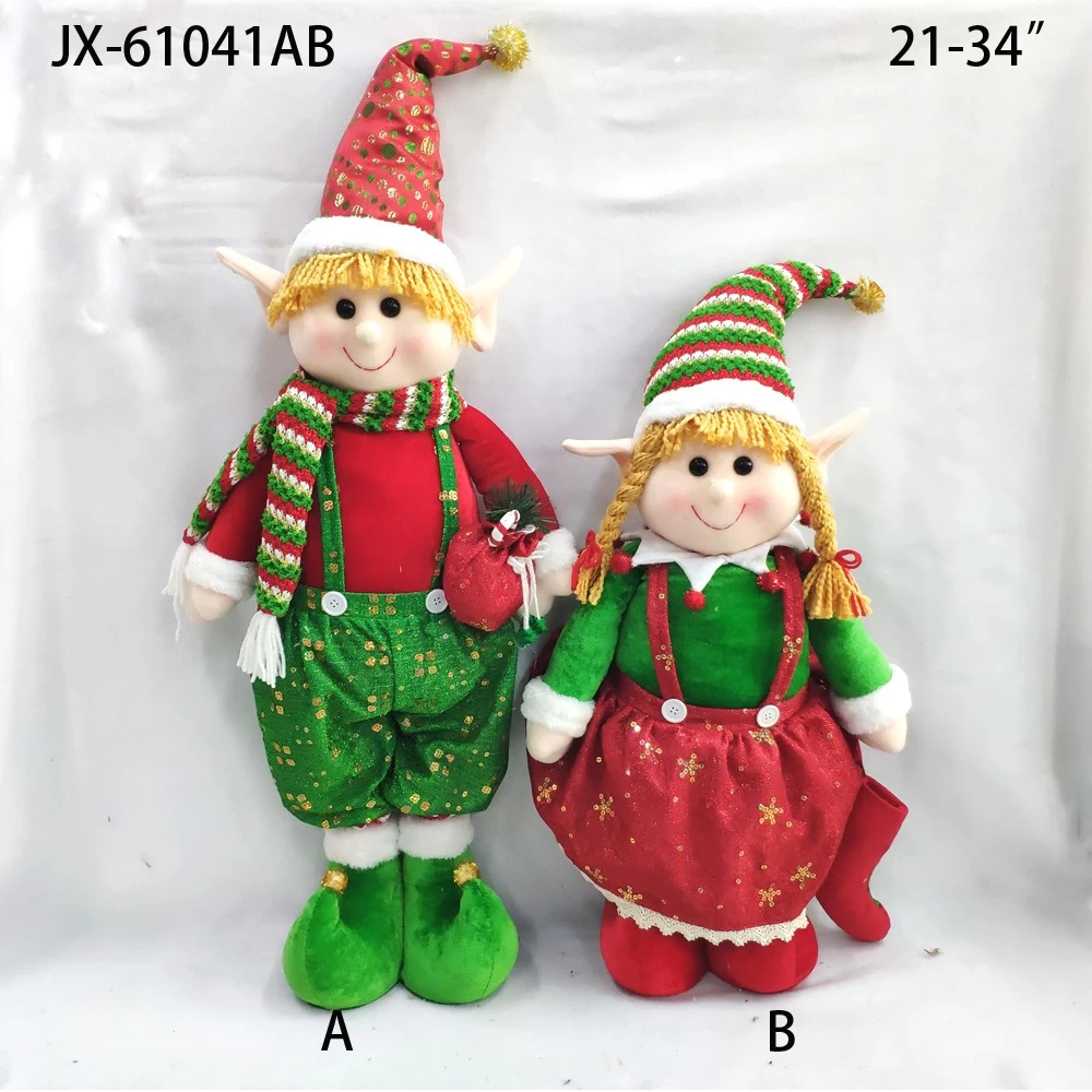 Chine Xmas festival gift ornaments tree hanging santa doll plush christmas toy for home decor fabricant