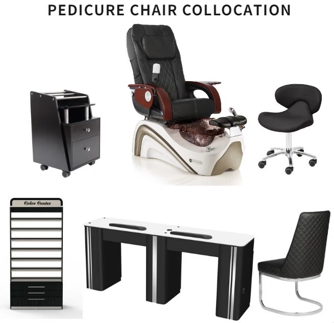 china pedicure chair luxury wholesale with pedicure chair spa manufacture of nail salon furniture DS-W2046 SET 