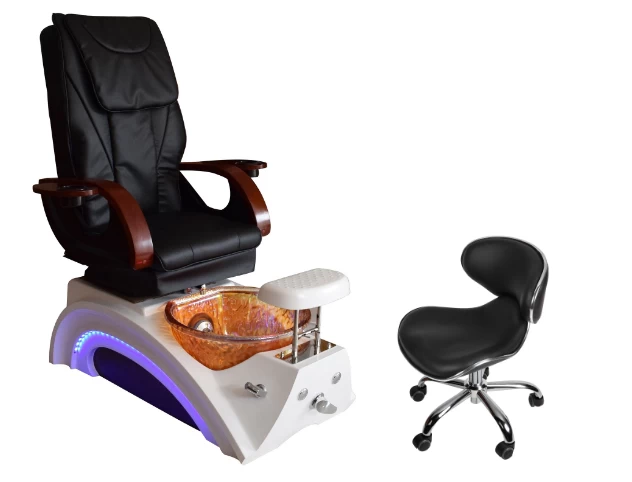 wholesale nail supply package pedicure spa chair with manicure table sale trolley cart and stools for sale DS-23A SET