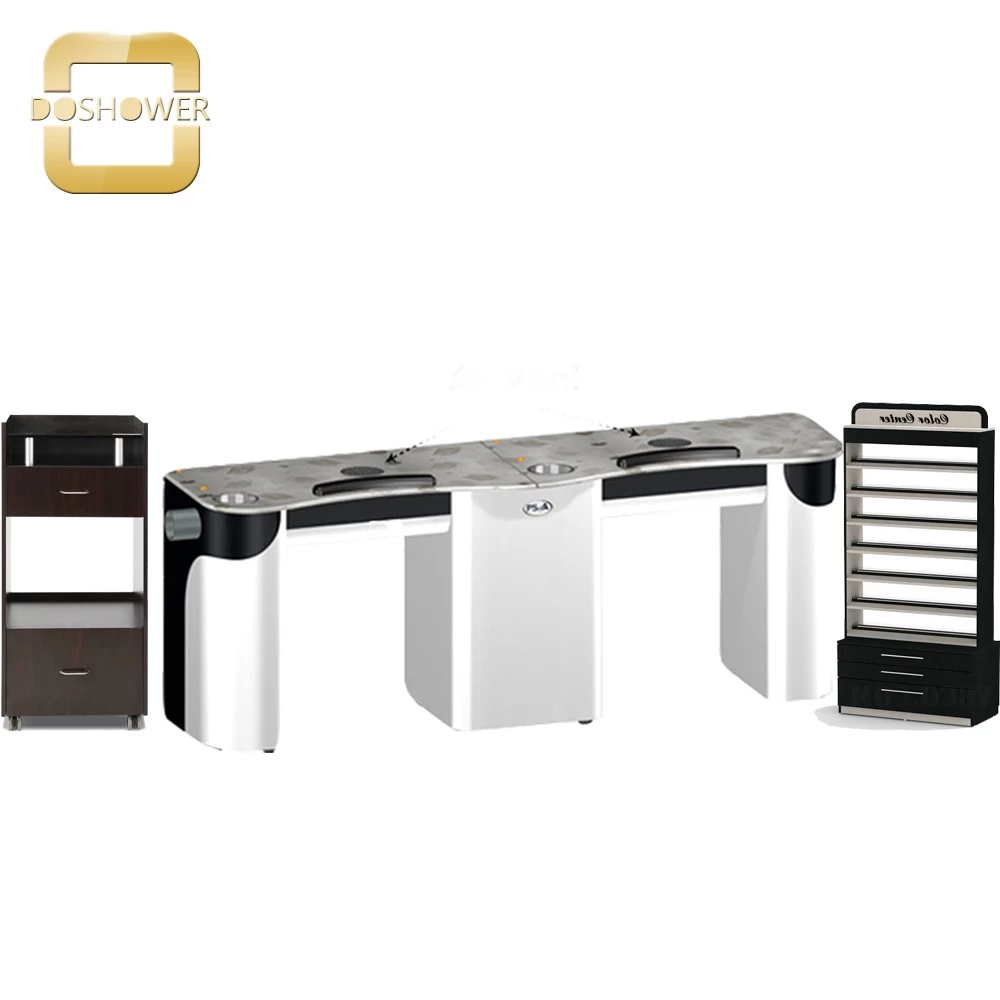 manicure tables nail bar station nail table with pipe for double air vent nail table wholesale china DS-N2047