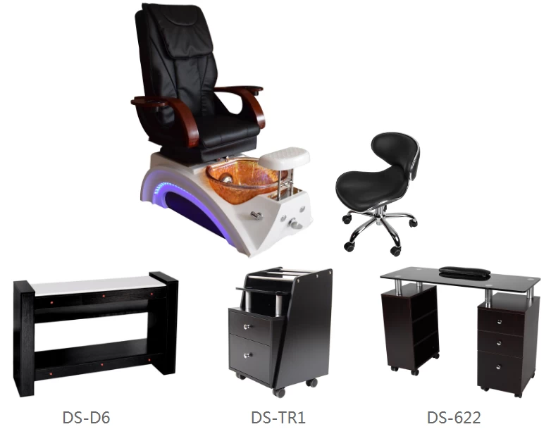 nail suppliers pedicure spa chair wholesale with manicure table salon furniture manufacturer china DS-23A SET