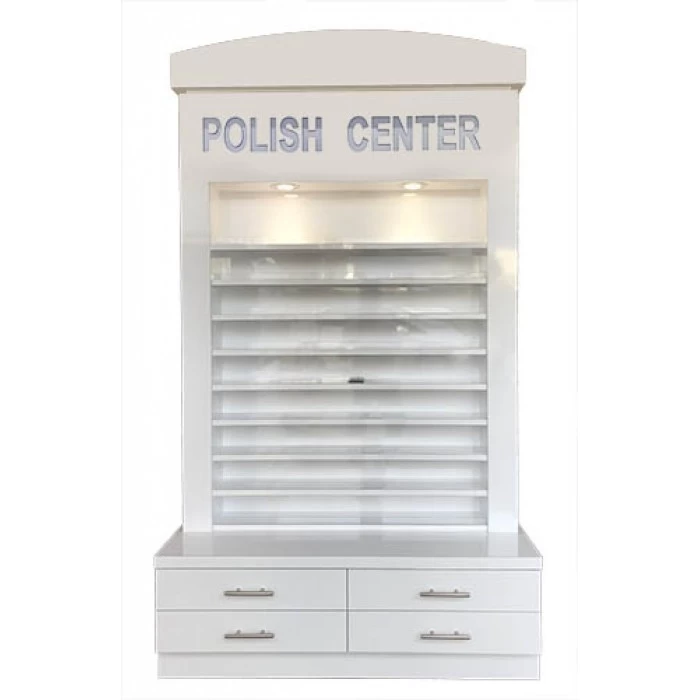 luxury white gel nail polish rack standing with LED lighting DS-R3 