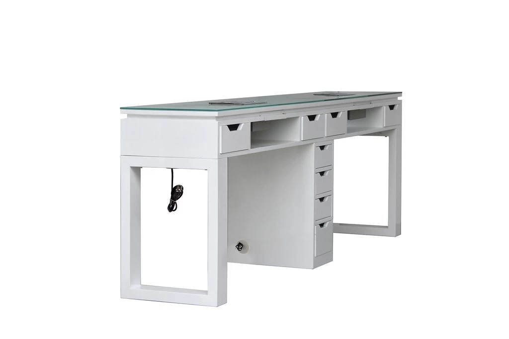 Beauty Double  Manicure Table with nail dust collectors nail salon product for sale