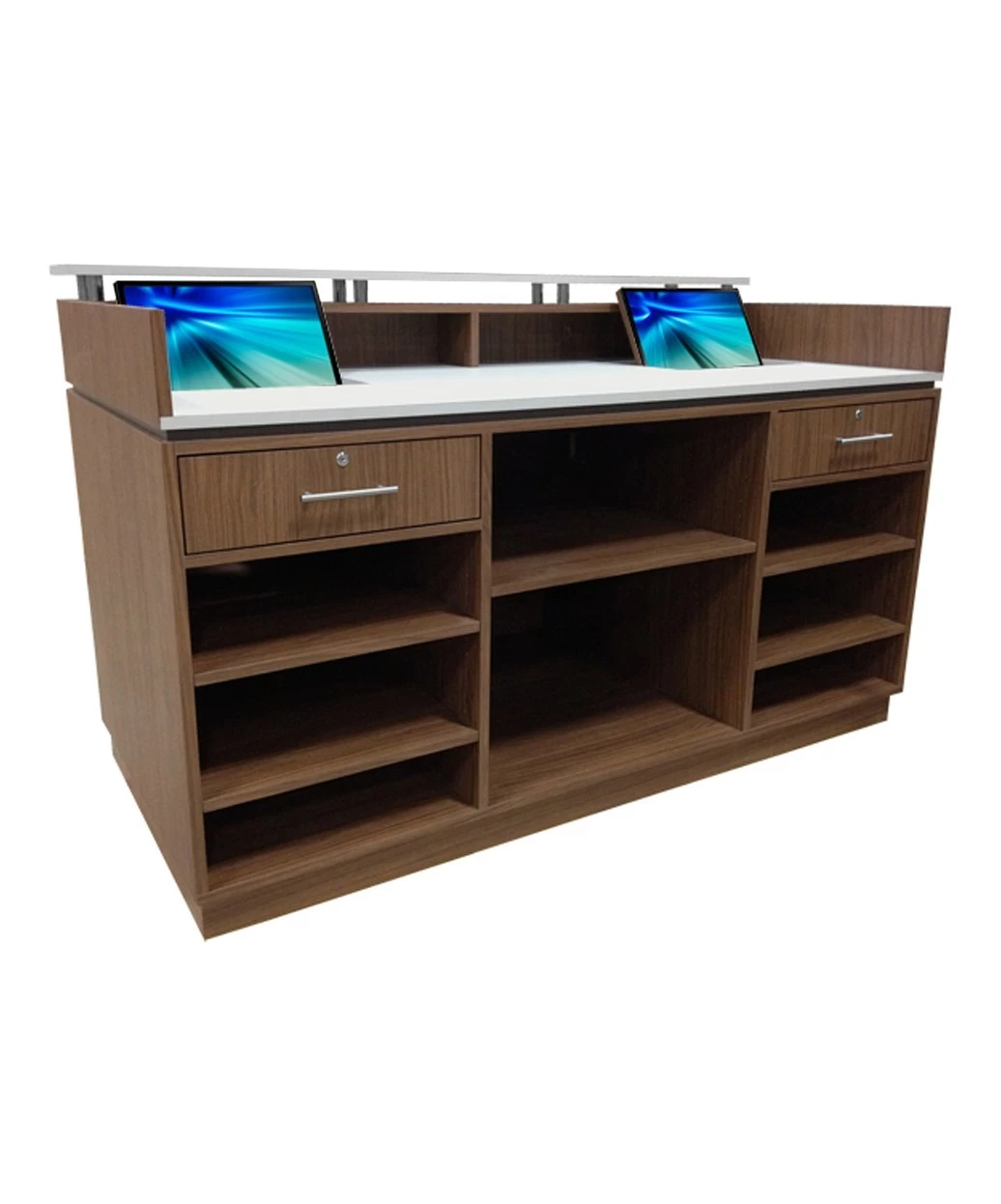 Salon Reception Desk Wood Finishes with Drawers Salon Waiting Area Furniture DS-W1846