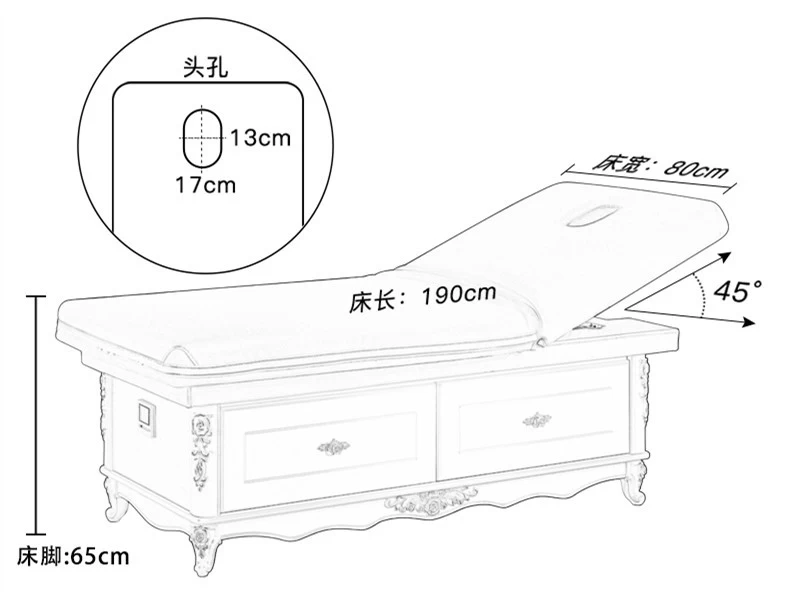 Solid Wood Massage Bed with Storage Heavy Duty Facial Bed of Massage Bed For Sale China DS-M9001