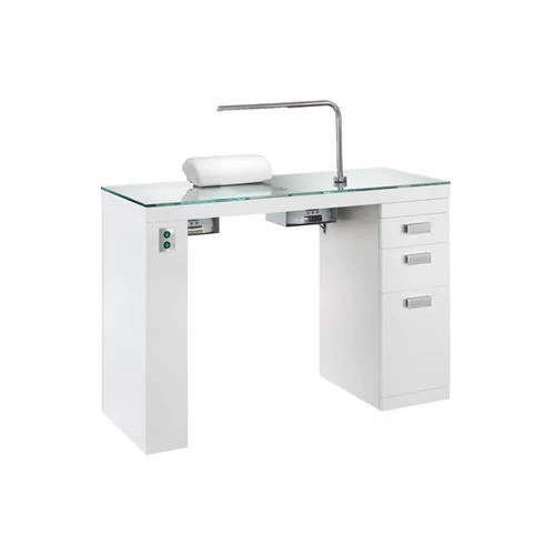 White Manicure Table For Salon With Nail Dust Collectors Wholesale Manicure Tables