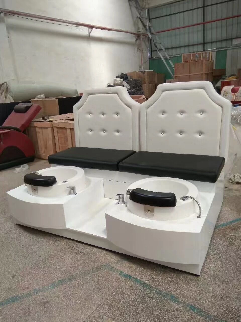Customized double seats pedicure chair foot SPA bench manicure station