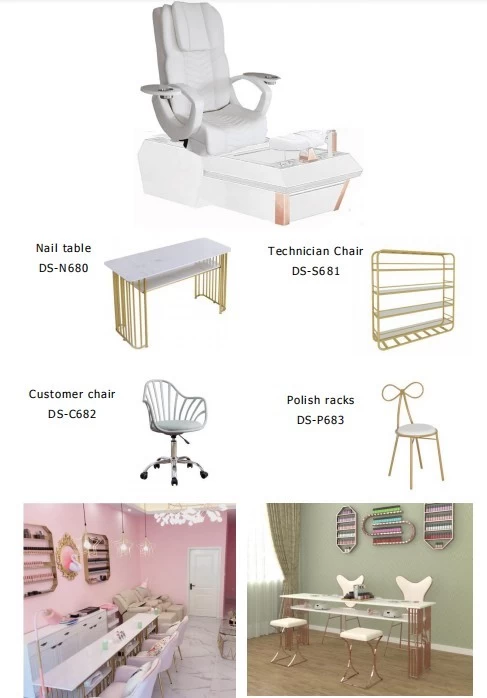 nail station furniture high quality pedicure spa chair nail art manicure table supplies china DS-W1900A SET