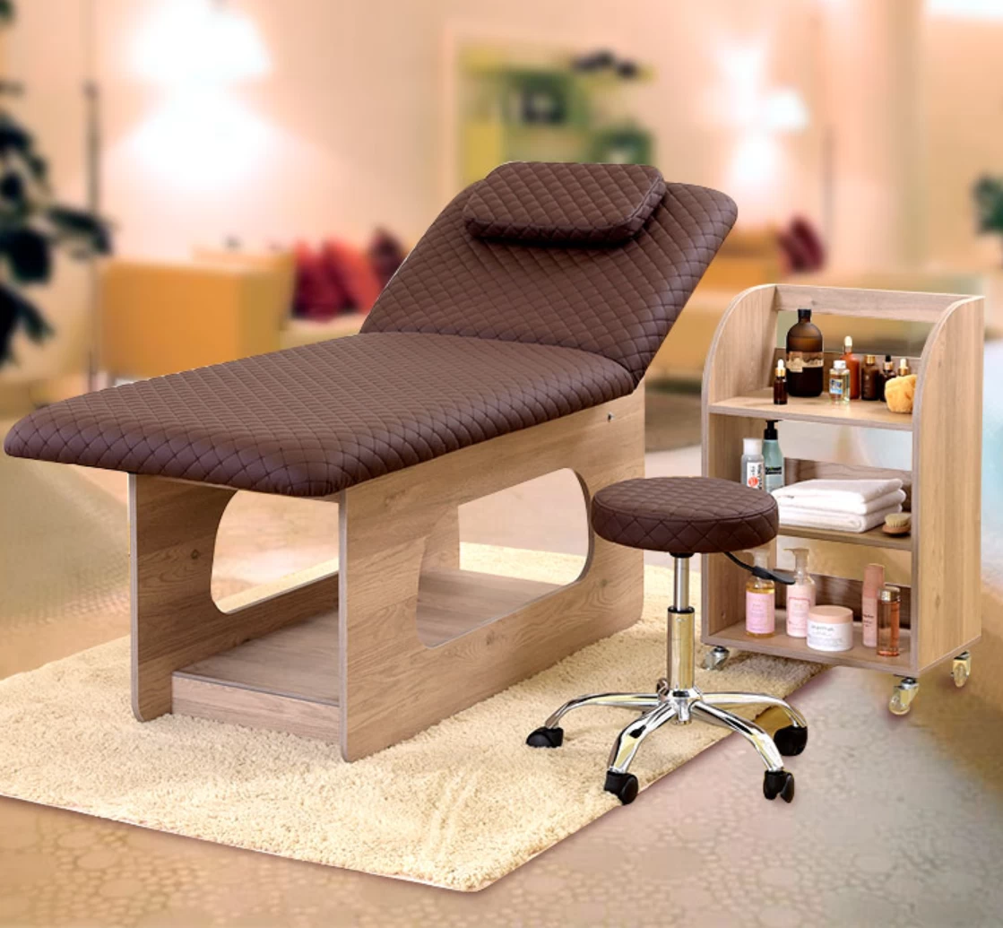 spa massage bed wood base massage bed facial treatment bed cheap price on sale china DS-M8888