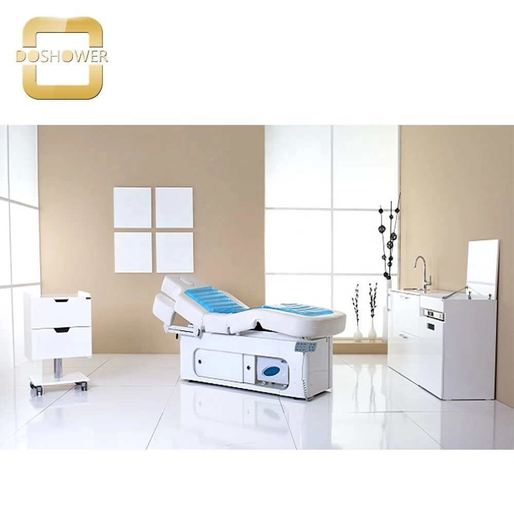 Nouveau design Lit de massage électrique confortable blanc et bleu