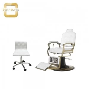 Barber Chair Salon With White Gold Barber Chair for Luxury Barber Chair