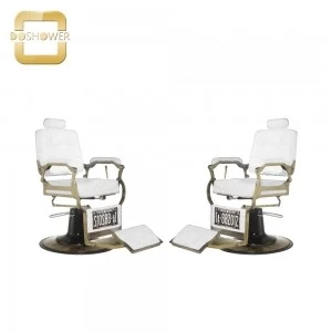 Barber Chair Salon With White Gold Barber Chair for Luxury Barber Chair