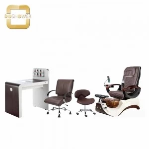 Beauty salon furniture supplier with pedicure chair set for luxury pedicure chair and manicure table