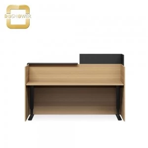 Beauty salon reception area desk supplier with elegant front counter reception desk for China wooden design reception desk nail salon furniture